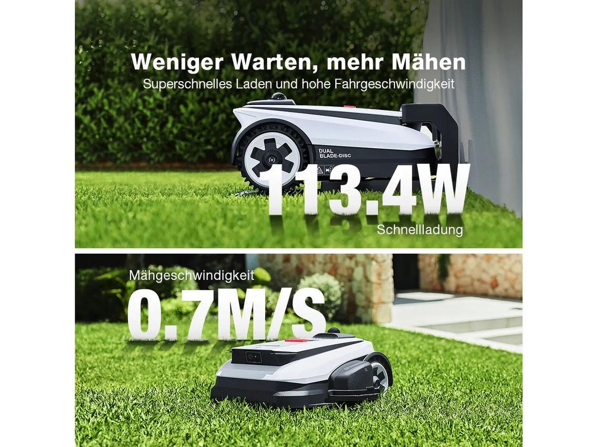 Tondeuse robot Ecovacs GOAT A1600 LiDAR PRO - Batterie et station de recharge incluses - Tond jusqu'à 1 600 m²