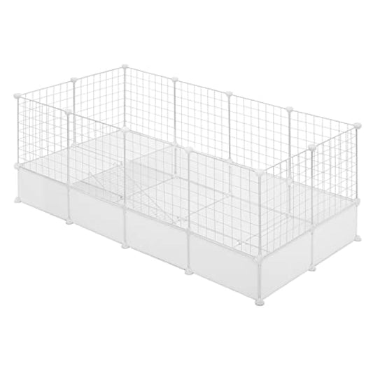 EUGAD Cage modulaire DIY pour animaux - Blanche - Cochon d'Inde / Lapin / Hamster