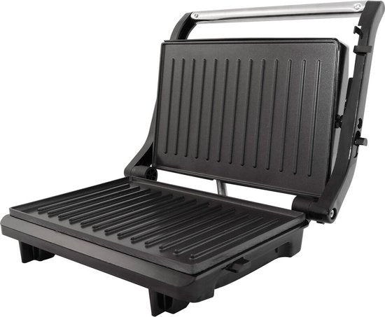 Tomado TGC2001S - Petit gril de contact - Grille-pain - Sans PFAS - Noir/ acier inoxydable - 750 watts