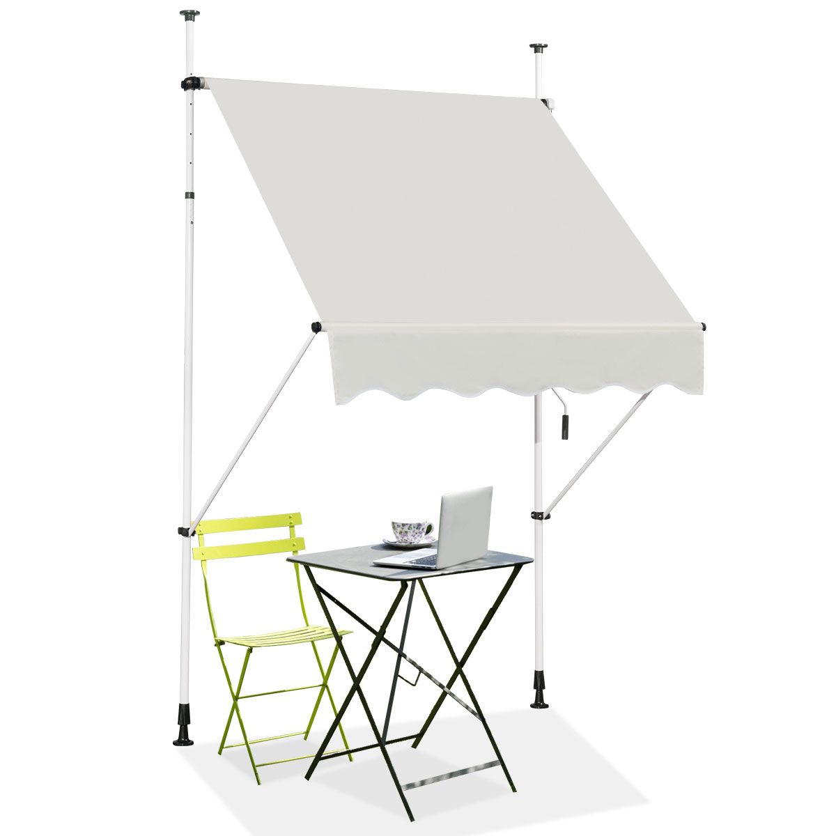 Auvent rétractable - Coast - Imperméable - 150 x 120 cm - Beige