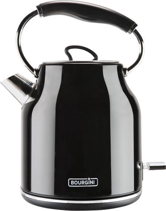 Bourgini Nostalgic Kettle Deluxe - Noir - Design rétro - 1.7L