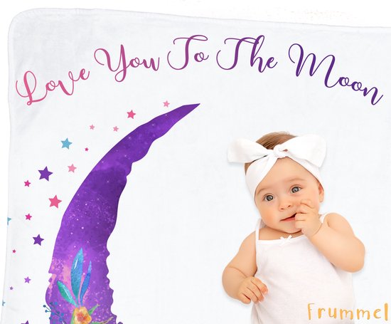 Couverture d'étape pour bébé 'Pink Moon' - Frummel - Cadeau de maternité - 100×150 cm - blanc