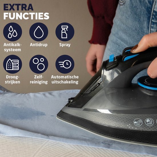 BREND BR-2232 Fer à vapeur sans fil avec base de chargement - Fonction vapeur verticale, anticalcaire et autonettoyante - Thermostat réglable - 200W