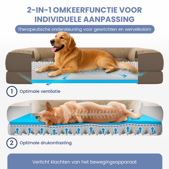 Lit orthopédique pour chien ELONEO – S – Marron
