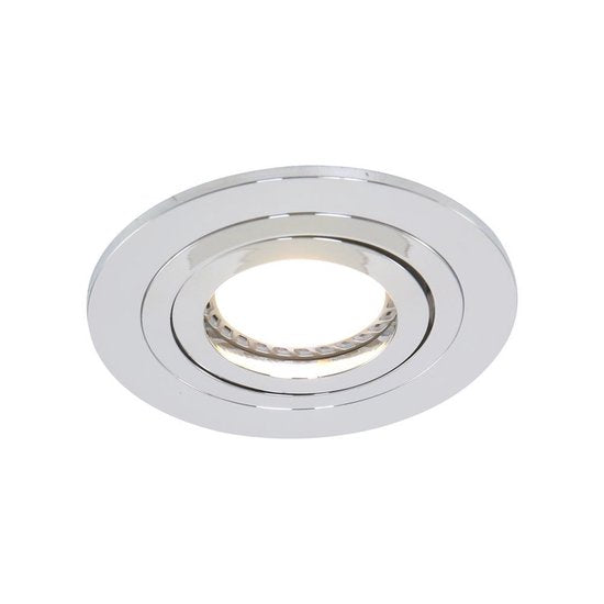 Spot encastrable Pelite 7304CH en chrome brillant, Ø 10 cm - Style moderne, orientable, adapté à un usage intérieur - Steinhauer, métal, électronique, plastique