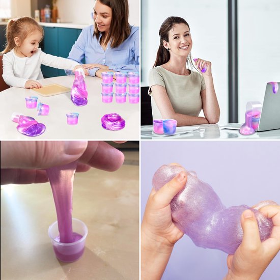 Partizzle 24x Unicorn Slime Pack - Unicorn Share Gifts - Grabbelton Making Slime Toys - Treat Gifts for Kids - Rose