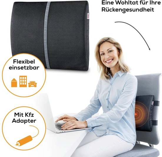 Beurer HK 70 Dossier électrique chauffant - Coussin chauffant ergonomique pour le dos et la chaise - Fixation universelle - Convient à la voiture et au bureau - Chauffage rapide - Arrêt automatique - Garantie 5 ans : exclusive at Bol.com