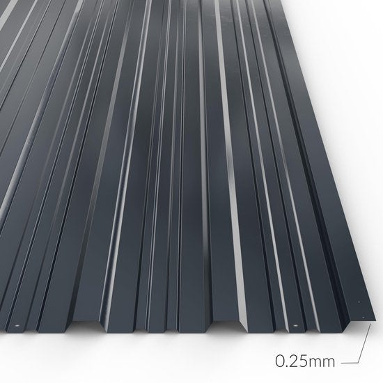 Tôles de toit - Métal 12 pièces 129 x 46cm - Anthracite