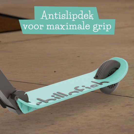 Trottinette Chillafish pour garçons et filles à partir de 5 ans avec frein au pied - Bleu Vert - Trottinette avec guidon réglable - Pliable et légère, équipée de roues ABEC-5 - Modèle Flexxi