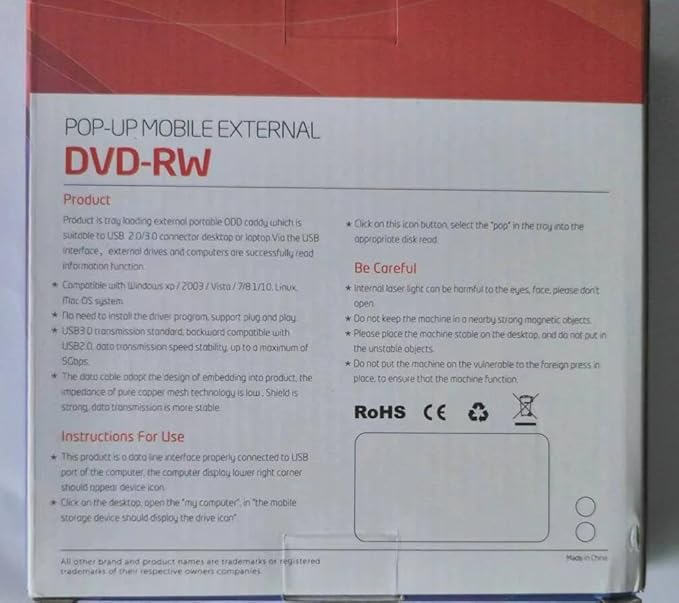 CYBERNOVA Graveur DVD externe ultra-mince USB 3.0 Type-C