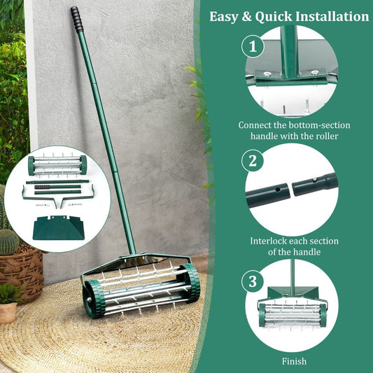 Coast Lawn Aerator Modèle à main - 46 cm - Avec manche long