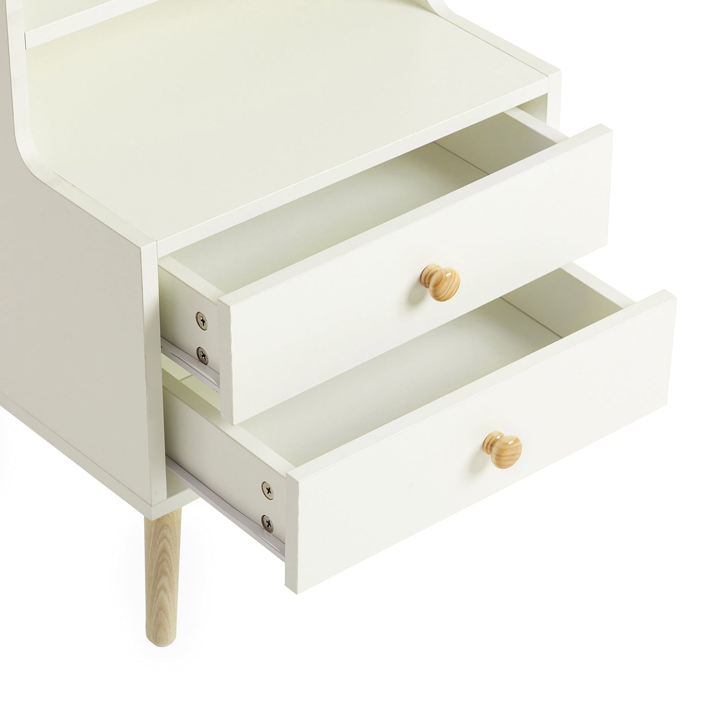 SoBuy Table de chevet - Buffet - 2 tiroirs coulissants - Max. 30KG - 43 x 36 x 81 cm - Blanc