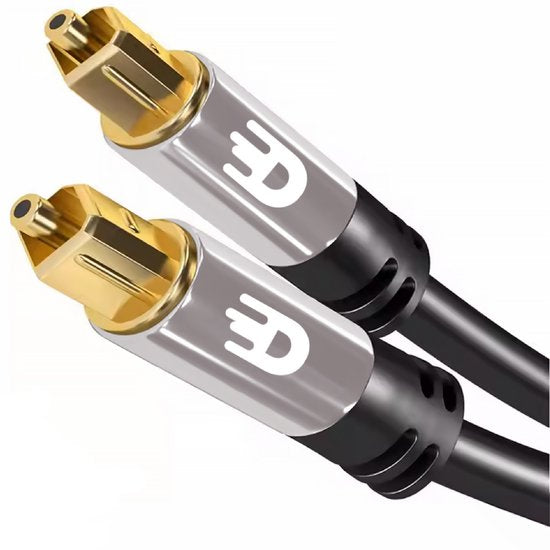 Drivv. Premium Toslink Optical Cable - Optical Audio Cable - Optical Audio Cable - Soundbar - Male to Male - Grey - 1 metre