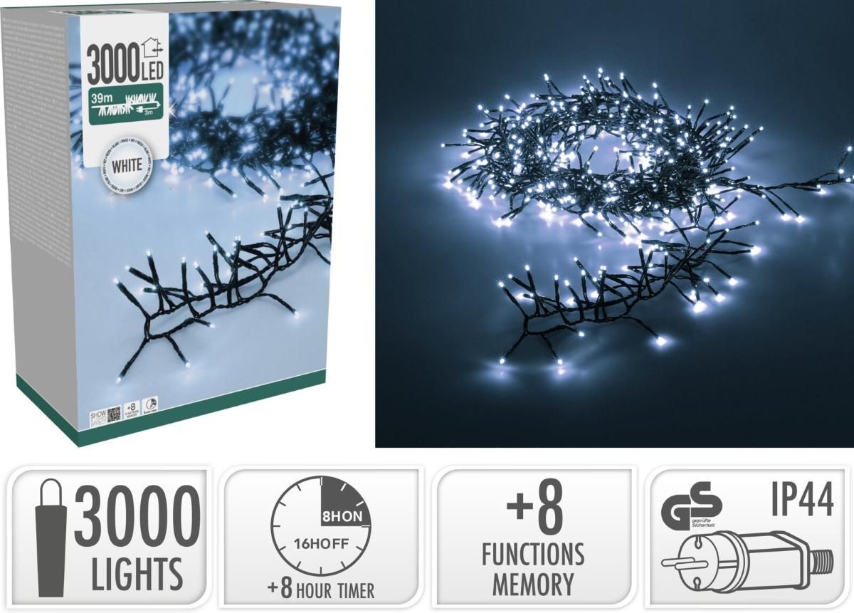 Éclairage de l'arbre de Noël - Treecluster - 3000 LED - Blanc