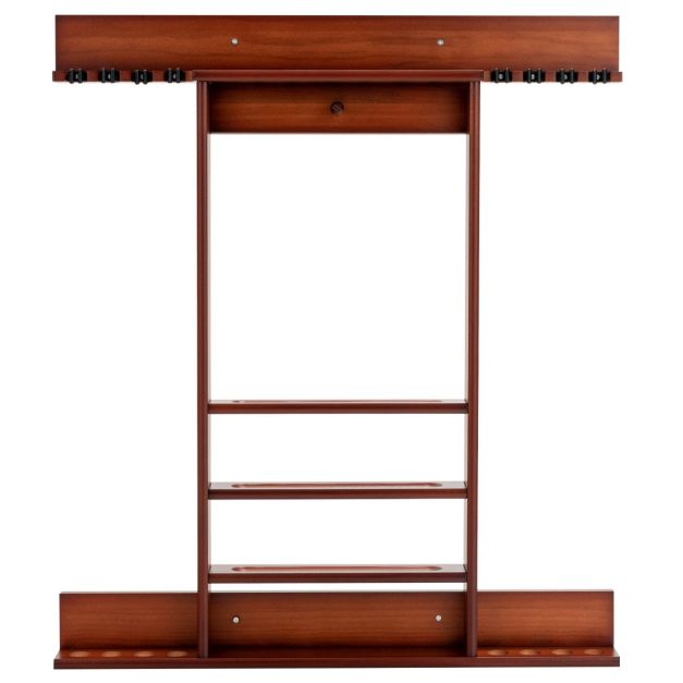 Costway Support pour queues de billard - Support mural & 8 Keuclips - 79 x 8 x 91 cm - Marron