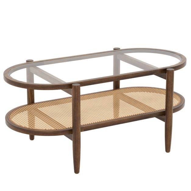 Table basse Coast - Antidérapante - Jusqu'à 35kg - 102 x 56 x 47 cm - Marron