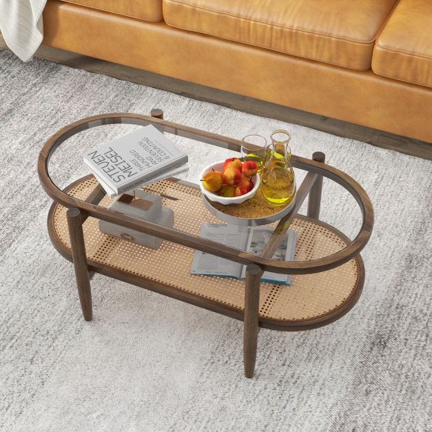 Table basse Coast - Antidérapante - Jusqu'à 35kg - 102 x 56 x 47 cm - Marron