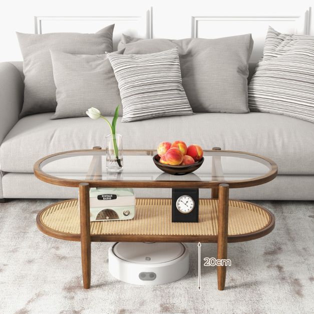 Table basse Coast - Antidérapante - Jusqu'à 35kg - 102 x 56 x 47 cm - Marron