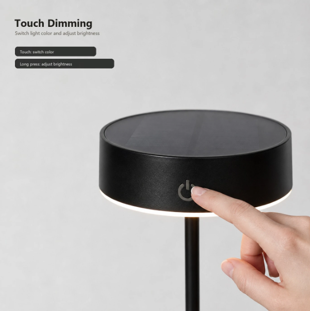Lampe de table Arlgsite Solar - Sans fil - Rechargeable via USB-C - Intensité réglable - 3 modes de couleur