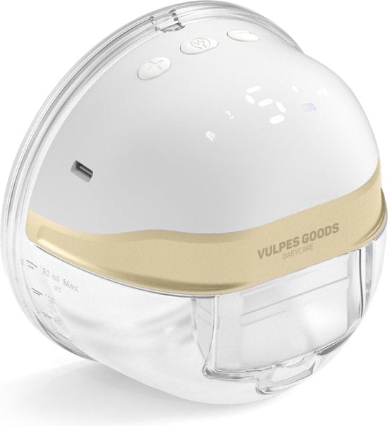 Vulpes Goods® BabyCare - Tire-lait électrique sans fil - mains libres et portable - sans BPA - 30 sachets de conservation du lait maternel, informations sur l'allaitement, sac de voyage et réducteurs de bouclier mammaire inclus - version PRO
