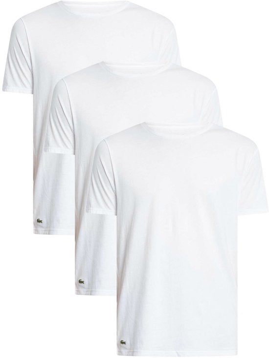 T-shirt rond 100% coton Lacoste Hommes Blanc (3 pièces) - Taille M