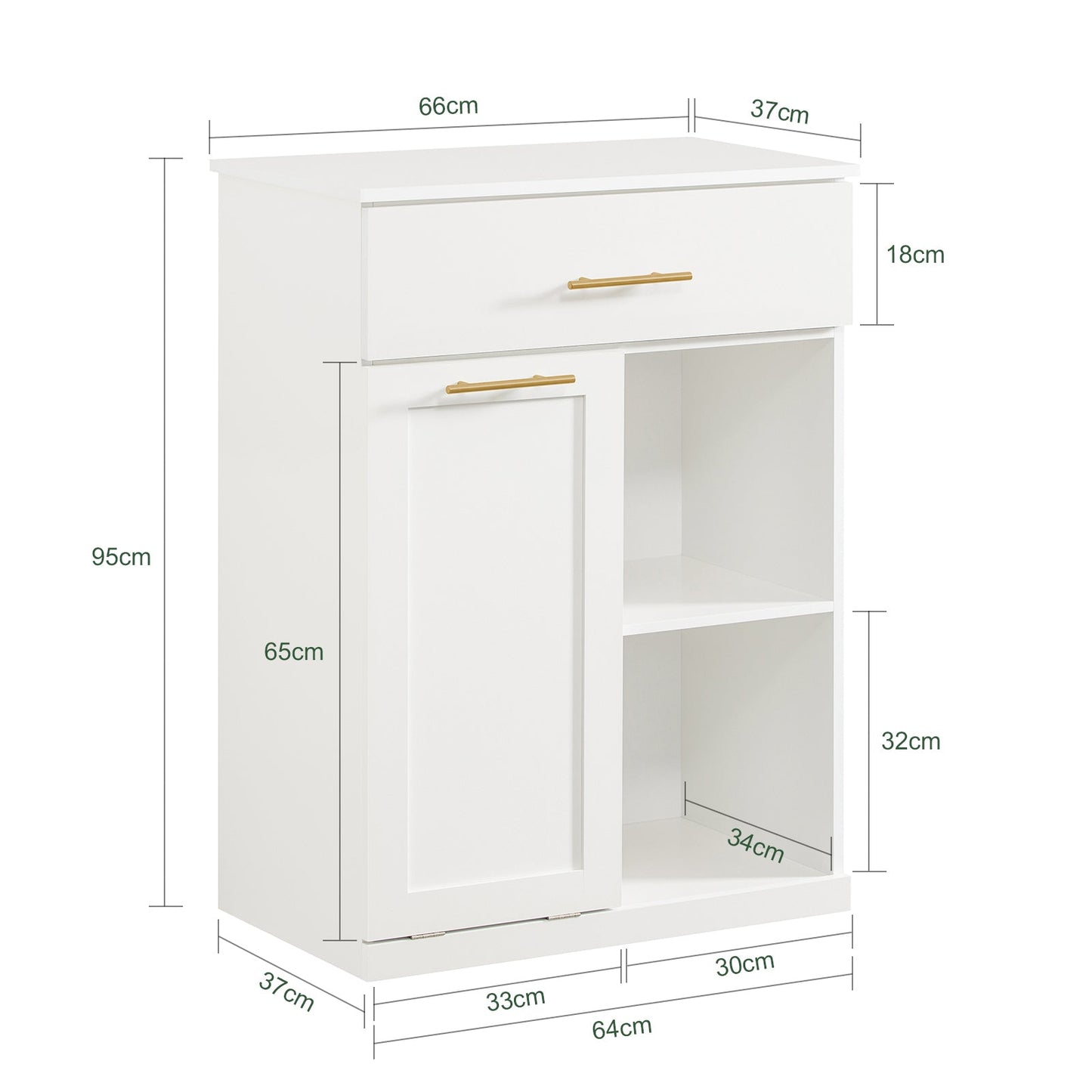 SoBuy armoire à linge - 66 x 37 x 95cm - blanc