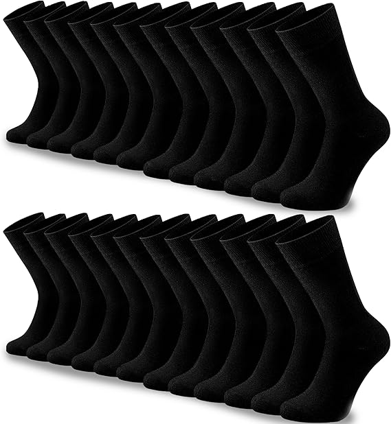 Hero work 12 paires de chaussettes pour femmes et hommes, chaussettes en coton, chaussettes pour hommes, noires, respirantes et sans couture de pression, chaussettes d'affaires, bas de contention