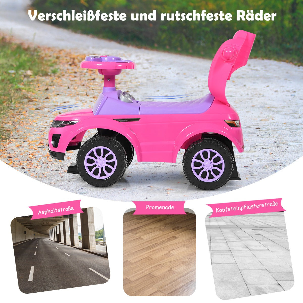 coast 3-in-1 Runabout - 89×43×84 cm - Rose - Duwauto - Runabout