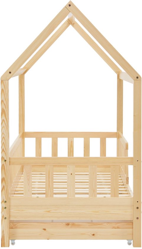Lit enfant Marli - 90 x 200 cm - Couleur bois - Tiroirs de lit inclus