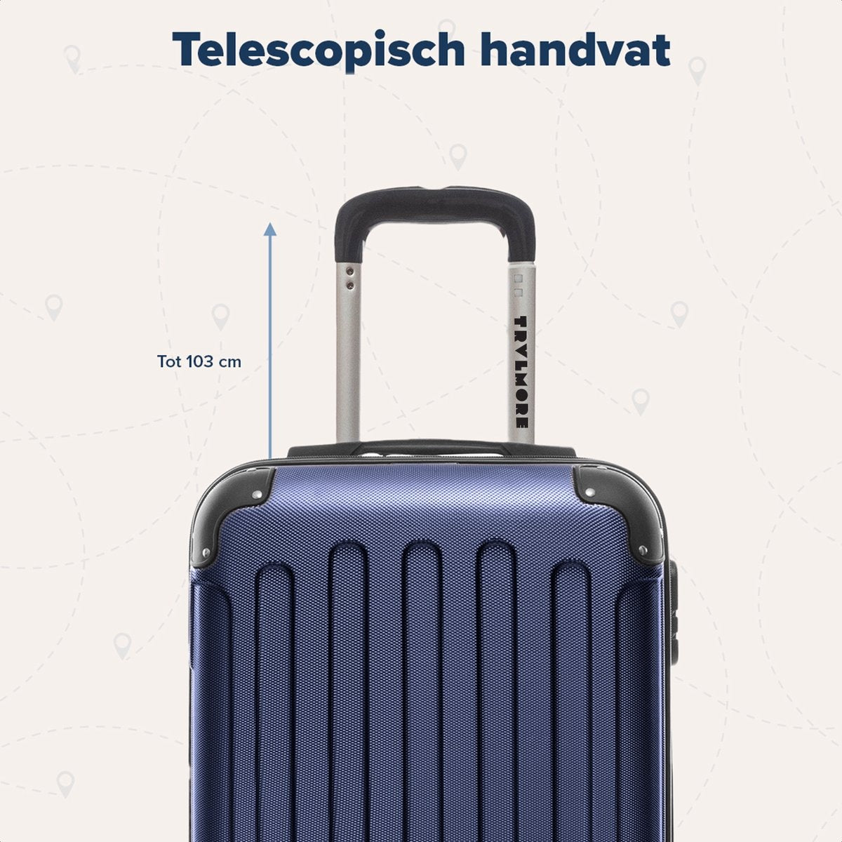 TRVLMORE Set de valises - 2 pièces - 38L (bagage à main) + 110L - Bleu foncé
