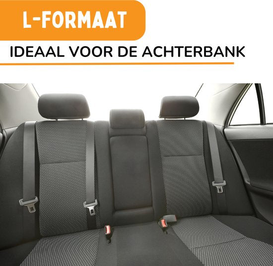 By Cee Cee Car Seat Dog Deluxe - Panier de voiture pour chien avec sangle de sécurité - Panier de voiture pour chien - Siège pour chien - Siège de voiture - Gris foncé - Taille L