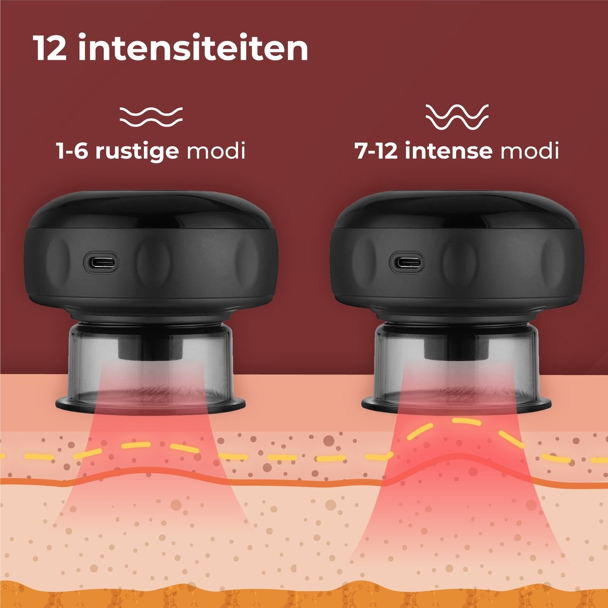 Nuvance - Appareil électrique de massage de la cellulite - 12 niveaux et températures - eBook inclus - Corps entier - Cupping Cups Set Massage - Cellulite Cups - Hijama Cups - Anti Cellulite