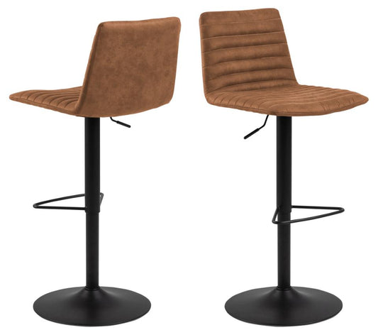 Tabouret de bar Trofors - Lot de 2 - Cognac - Tabourets de bar élégants et confortables d'aspect industriel