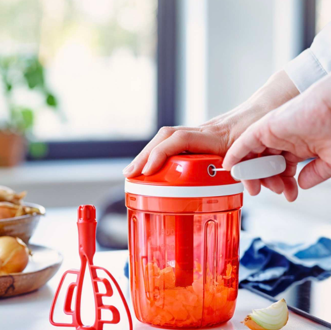 Hachoir Tupperware SuperSonic moyen - 730 ml - 3 lames - Rouge