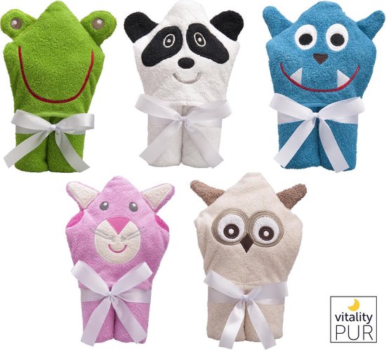 Vitality Pur - Serviette bébé - 100% coton - Peignoir grenouille