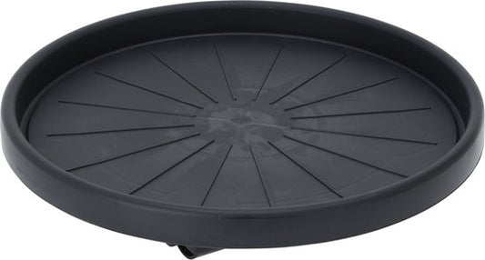 Pro Garden Chariot à plantes - plastique - gris foncé - rond - D35 cm - jusqu'à 50 kilos