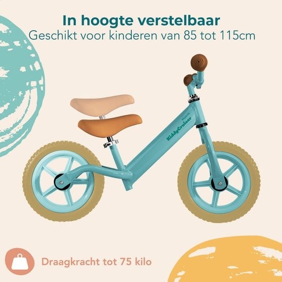 LifeGoods KiddyCruiser Draisienne Enfants Vélo Bébé sans Pédales - 2 ans - Garçons et filles - Vert Menthe