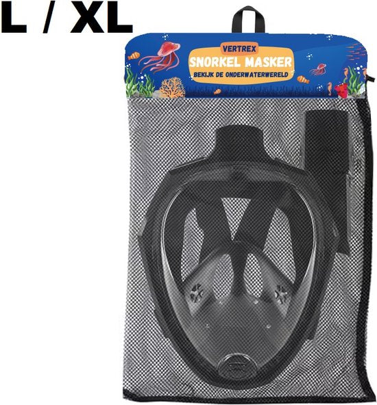 Masque de plongée Vertrex avec tuba L/XL - Tuba - Masque de plongée adultes et enfants - Masque de plongée enfant - Masques de plongée avec tuba