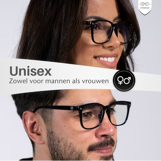 LC Eyewear Lunettes d'ordinateur - Lunettes à lumière bleue - Lunettes d'affichage - Design - Unisexe - Noir