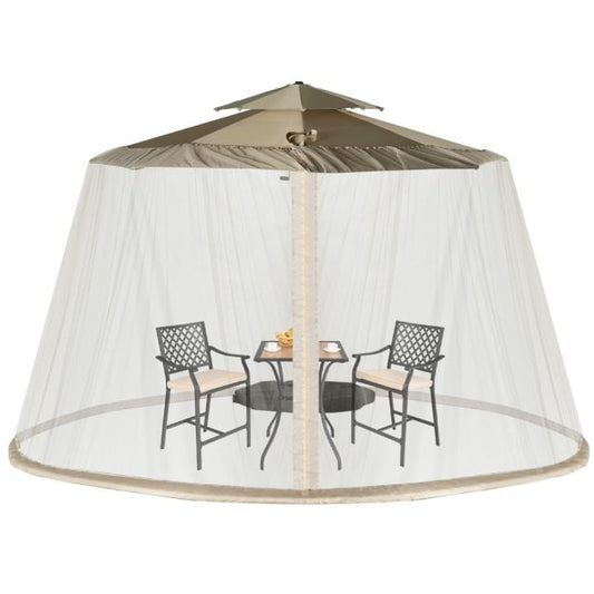 Moustiquaire Coast Parasol - Moustiquaire avec 2 portes et double fermeture éclair 12,5 x 2,3 m - Beige