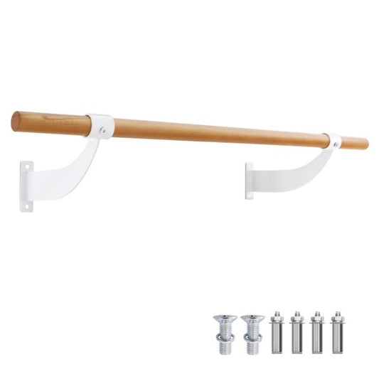 Barre murale de ballet 120 cm Barre de ballet simple Équipement de ballet en hêtre pour le yoga et les étirements pour enfants et adultes
