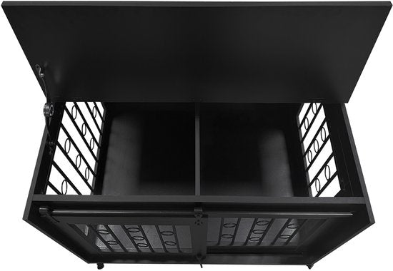 Niche pour chien sur roues - cage pour 2 chiens sur roues - niche - pour chiot et petits chiens - 2 espaces séparés
