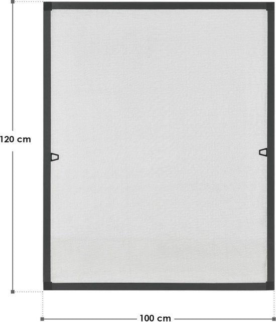 Moustiquaire / Moustiquaire de fenêtre / Moustiquaire - 100 x 120 cm - Noir - Matériel de fixation inclus