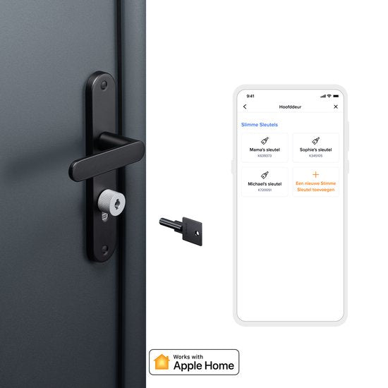 Netatmo Electric Door Lock - Serrure de porte intelligente - 3 clés - clés intelligentes - clé NFC - partage d'accès - Apple Homekit - Silver