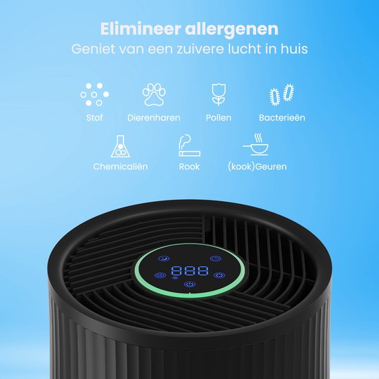 Auronic Air Purifier Compact Pro - Avec filtre HEPA 13 - 150 m³/h - 30 m² - Fonction aromathérapie - 3 niveaux - Purificateur d'air - Noir