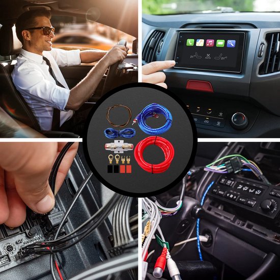 Skoov Wiring Set for Car Subwoofer and Amplifier - Cable Set - Complete Audio Wiring Set - Suitable for Car Sound Systems