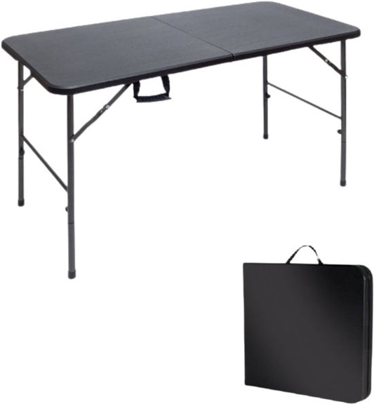 Table pliante BRASQ noire - 120 x 60 x 74 cm - Table de camping - Table pliante - Pliable - Résistante aux intempéries