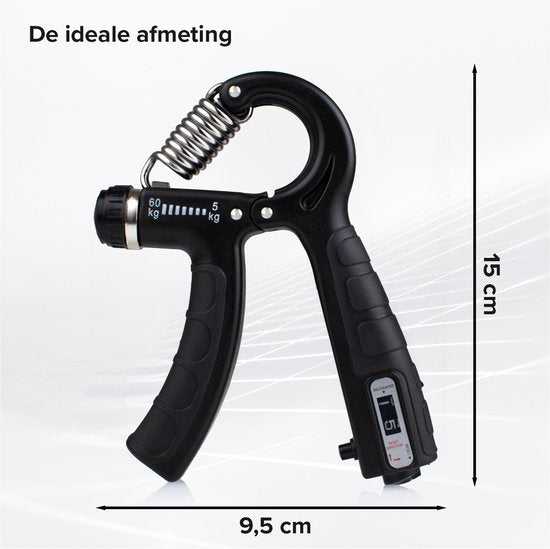 Entraîneur réglable pour les mains - Jeu de 2 - 5 à 60 KG - Entraînement des doigts - Pressage des mains - Entraînement à la préhension - Noir