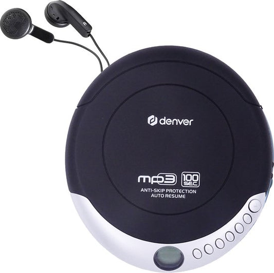 Denver Discman - Lecteur CD et MP3 portable - Antichoc - Ecouteurs inclus - DMP391
