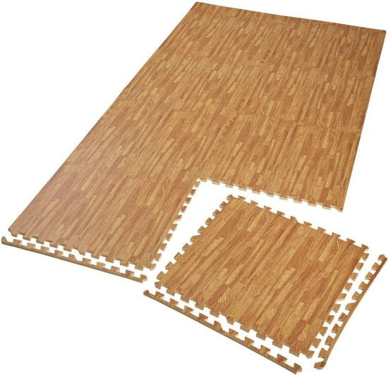 TecTake - Lot de 8 tapis de protection motif bois - 402658